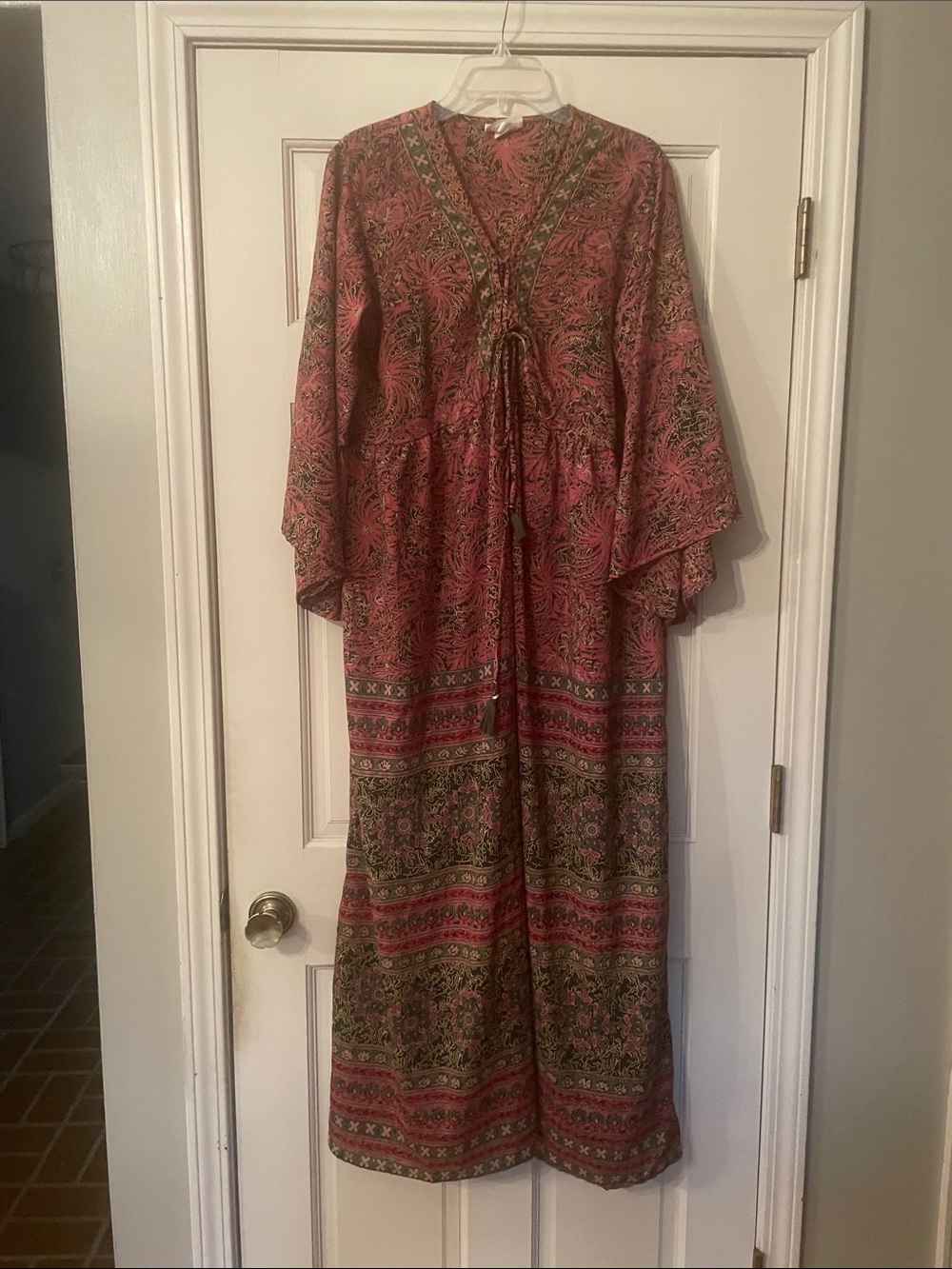Chaudry Floral Maxi Dress in a Terracotta Orange—Size -XL